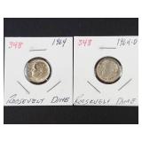1964, 1964-D Roosevelt dimes