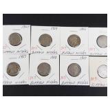 1920, 1925, 1926, 2) 1927, 1928, 1929, 1929-S nickels