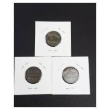 1944 P-D-S silver war nickels