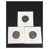 1945 P-D-S silver war nickels