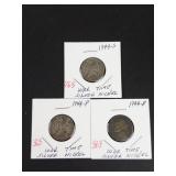 1944 P-D-S silver war nickels
