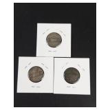 1944 P-D-S silver war nickels