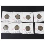 8) mixed date silver war nickels