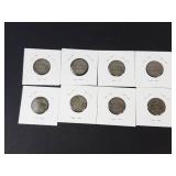 8) mixed date silver war nickels