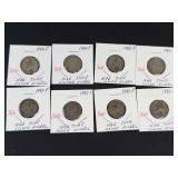 8) mixed date silver war nickels