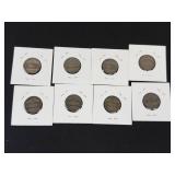 8) mixed date silver war nickels
