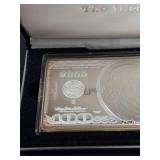 Washington Mint .999  4 ounce 100 dollar silver bar,  circa 2000 in original box