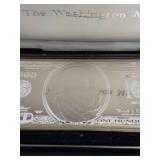 Washington Mint .999  4 ounce 100 dollar silver bar,  circa 2000 in original box
