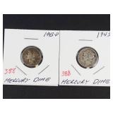 1943, 1943-D Mercury dimes