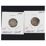 1944, 1944-D Mercury dimes