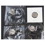 3 Littleton packaged silver dimes: 1942, 1963-D, 1963-D plus1945 Mercury dime