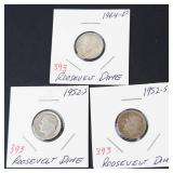 2) 1952-S and 1) 1964-D Roosevelt dimes