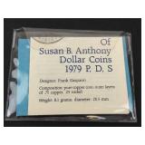1979 P,D,S Susan B Anthony  3 coin set: Littleton packaging