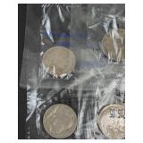 3) Liberty nickels: 1905, 1909, 1910 and 3) 1936 Buffalo nickels in Littleton packaging