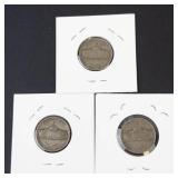 1942-P, 1943-P, 1943-P silver war nickels