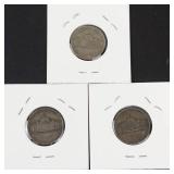 1943 P,D,S silver war nickels