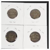 1944-P, 1944-P, 1944-D, 1944-D silver war nickels