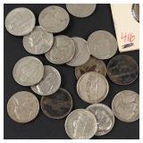 1 bag of mixed date Jefferson nickels:  first year 1938, and 2 in Littleton packaging