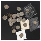1 bag of mixed date Jefferson nickels:  first year 1938, and 2 in Littleton packaging