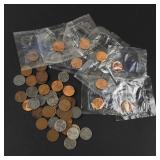 1 bag of 50 mixed date wheat cents: 9 in Littleton packaging, 16 steel cents some uncirculated