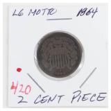 1864 2 cent piece, Large Motto