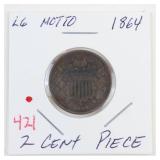 1864 2 cent piece, Large Motto