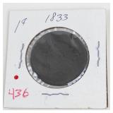 1833 US Large cent