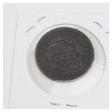 1842 US Large cent, pitted obverse