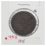 1845 US Large cent