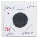 1835 US Half cent, worn