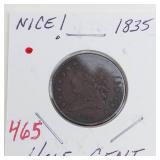 1835 US Half cent, very nice