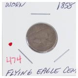 1858 Flying Eagle cent, worn