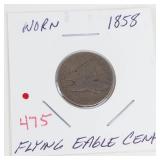 1858 Flying Eagle cent, worn