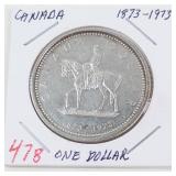 Canadian silver dollar: 1873-1973 Commemorative dollar