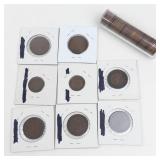 6 Canadian large cents: 1910 thru 1919 plus 1920, 1935 and 1 roll of 50 mixed dates