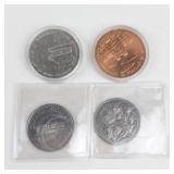Canadian Commemorative dollars: 1870-1970, 1873-1973 plus 2 mint medals