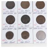 11) different Great Britian coppers: 1916 thru 1946 plus 1951 5 Shilling and 9 others