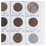 11) different Great Britian coppers: 1916 thru 1946 plus 1951 5 Shilling and 9 others