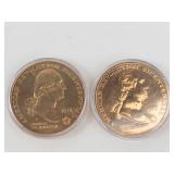 1 pair of American Revolution Bicentennial George Washington medals