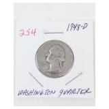 1948-D Washington silver quarter