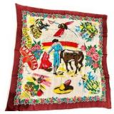 Vintage Tijuana, Mexico Souvenir Scarf