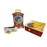 Vintage Fisher Price Toys - Clock, Camera and Record Player