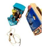 Vintage Toys - Fisher Price Radio, Pull String Locomotive & Donald Duck Toy