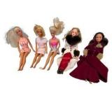 Five Vintage Barbie Dolls