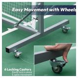 $180 A11N Sports Pro Pickleball Net with Wheels and Hand Winch, Tournament Regulation Size, Anti-Sag Design, Perfect for Outdoor Court & Indoor Gym Floor