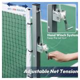 $180 A11N Sports Pro Pickleball Net with Wheels and Hand Winch, Tournament Regulation Size, Anti-Sag Design, Perfect for Outdoor Court & Indoor Gym Floor