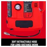 $170 CRAFTSMAN Tire Inflator, All in One Wall Mount Air Compressor Oil-Free with Retractable 30ft Air Hose and Pressure Regulator, Great for Tire Inflation, Brad/Stapler, Finishing Jobs,1.5HP 125PSI