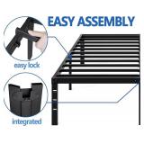 NEW JETO Metal Bed Frame,King Size Bed Frame with Storage Space,Heavy Duty Sturdy Mattress Foundation,Easy Assembly,No Box Spring Needed, Black,16 Inch,King