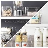 BINO | Stackable Storage Bins, Large - 4 Pack | The Stacker Collection | Clear Plastic Storage Bins | Organization and Storage Containers for Pantry & Fridge | Multi-Use Organizer Bins | BPA-Free