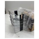 BINO | Stackable Storage Bins, Large - 4 Pack | The Stacker Collection | Clear Plastic Storage Bins | Organization and Storage Containers for Pantry & Fridge | Multi-Use Organizer Bins | BPA-Free